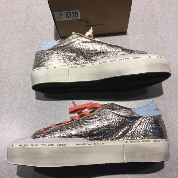 Golden Goose Hi Star Gold Lizard Ice Star Sz 7 NIB - Picture 5 of 8